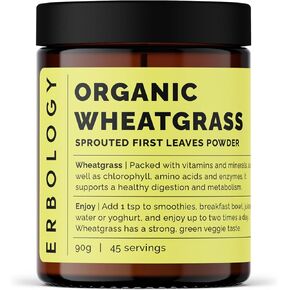 Erbology Organic Alfalfa Powder 3.2 oz - 45 Servings - Supports Bone and Gut Health - Rich in Vitamin A, Calcium and Iron - Sustainably Sourced Straight from Farm - Small Batch - Vegan - GMO-Free
