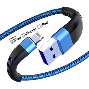 Short 2 Pack iPhone Charger 1ft, Apple MFi Certified Lightning Cable Strong Nylon Braided Charging Cable 1 Foot, Fast iPhone USB Cord for Apple iPhone 14/13/12/11/X/XS/XR/8/iPad Mini Air（Grey）