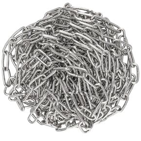 MOUYAT 26 Feet x 3/16 Inch Stainless Steel Chain, Heavy Duty Coil Chian, Metal Utility Chain for Clothesline, Hanging Swing, Hauling, 176 lbs Work Load