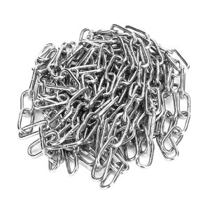 LEXININ 1/8 Inch x 49 Feet Stainless Steel Coil Chain, 3mm x 15m Metal Proof Coil Chain for Hanging Plants, Trailer, Drying Clothes