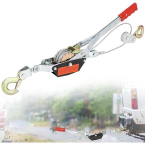 VEVOR Come Along Winch, 4 Ton (8,818 lbs) Pulling Capacity, 10 ft Steel Cable, 3 Hooks, Heavy Duty Ratchet Power Puller Tool with Dual Gears, Automotive Hoist Cable Puller Ideal for Vehicle Rescue