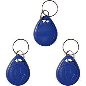 125KHz RFID Proximity ID Card Key Tags Writable rewritable T5577 fob tag(Pack of 3) (Blue)