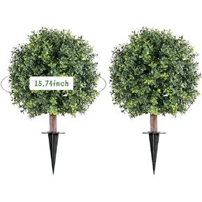 H18 - W 12" Boxwood Cone Artificial UV Rated Cypress Topiary Soil Insertion w/Spike. Plant Looks Great in a Planter Anywhere. Indoor/Outdoor Decor 2 Pack