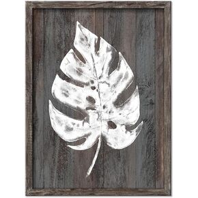 Black Tan Fern Leaf Framed Canvas Wall Art Minimalist Botanical Wall Decor Nature Fern Plant Silhouette Modern Wall Art Painting for Living Room Bedroom(11" * 16")