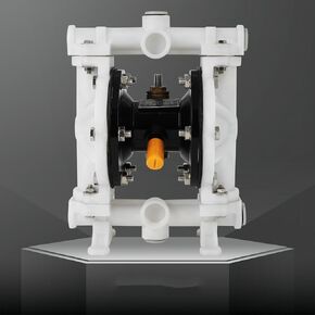 Air-Operated Double Diaphragm Pump, 1/2 in Inlet & Outlet, QBK-15, 12 GPM & Max 120PSI, PTFE Diaphragm Pneumatic Transfer Pump for Petroleum, Diesel, Grease & Low Viscosity Fluids