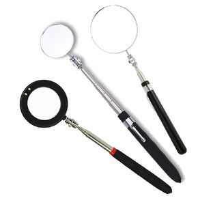 3pcs Telescoping Inspection Circular Mirror with 2 LED Inspection Mirror Mirror on a Stick extendable Mirror Automotive Mirror Large Inspection Mirror 360 Mirror