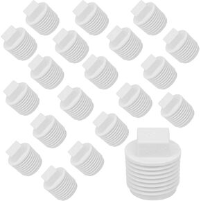20 حزمة 1/2 بوصة PVC ذكر غطاء نهاية الأنبوب الملولب SCH40 PVC أنبوب ذكر خيط التوصيل 1/2 "PVC NPT محول غطاء نهاية ذكر، PVC غطاء نهاية التنظيف، PVC NPT ذكر توصيل الأنابيب المناسب لخط مياه السباكة