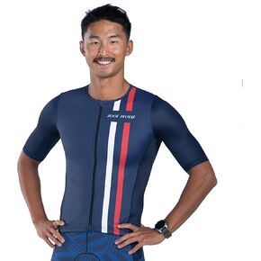 قميص Zoot الرجالي LTD Tri Aero Jersey، جيرسي سباق الترياتلون بأكمام قصيرة مع حماية من أشعة الشمس فوق البنفسجية وجيوب