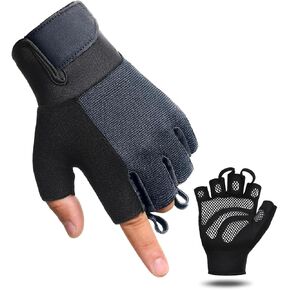 Fingerless Workout Gloves for Men and Women, Lightweight Breathable Fitness Gloves for Weightlifting, Cycling, Climbing, Rowing