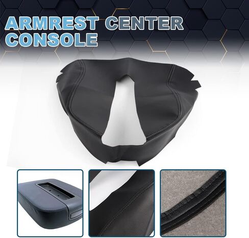 PIT66 Black Armrest Cover Center Console Lid Cover Microfiber Leather Compatible with Chevy Silverado Tahoe Suburban GMC Yukon Sierra 2007-2013 in Saudi Arabia