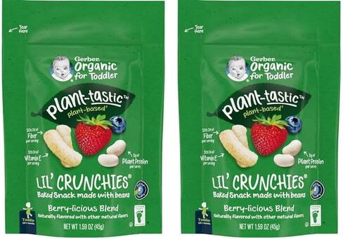 Gerber Toddler Food, Organic Lil Crunchies, Plant-tastic, Cheezy Style Broccoli, Toddler Snacks, Baby Food, Baby Snacks, 1.59 Ounce (Pack of 4) in Saudi Arabia