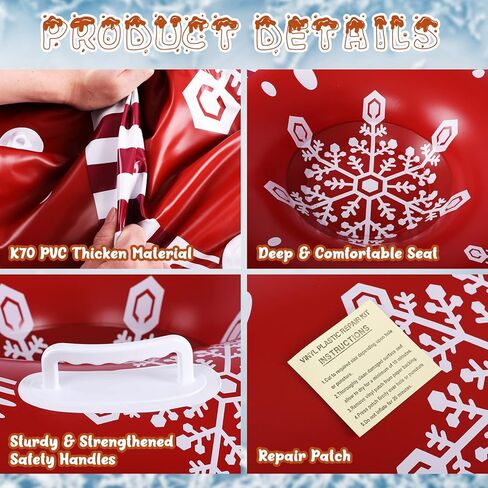 47" Giant Elk and Dinosaur Snow Tube Heavy Duty, Inflatable Snow Tube for Sledding with Sturdy Handles and Hard Bottom, Made of 2 Layers Thickened Material in Kuwait