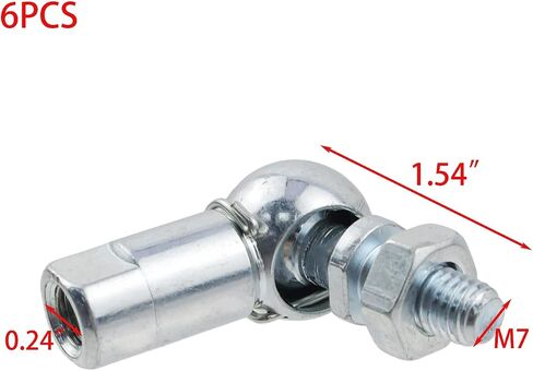 Woogim 6 قطعة M4×0.8 الكربون الصلب زاوية الكرة المشتركة قضيب نهاية تحمل الكرة المقبس المفاصل العالمية اليد اليسرى الذاتي التشحيم نهاية قضيب تحمل in Kuwait