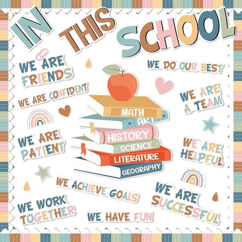 Motivational Bulletin Board Decoration Set Classroom Affirmation Station Bulletin Board in This School Classroom Cutouts for Elementary School Bulletin Board Home Wall Door Supplies in Saudi Arabia