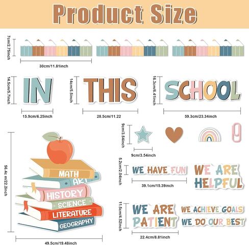 Motivational Bulletin Board Decoration Set Classroom Affirmation Station Bulletin Board in This School Classroom Cutouts for Elementary School Bulletin Board Home Wall Door Supplies in Saudi Arabia