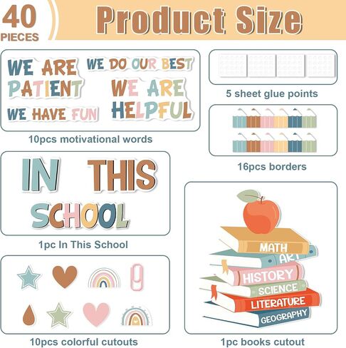 Motivational Bulletin Board Decoration Set Classroom Affirmation Station Bulletin Board in This School Classroom Cutouts for Elementary School Bulletin Board Home Wall Door Supplies in Saudi Arabia