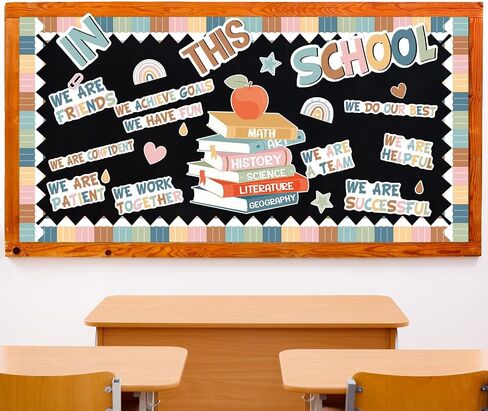 Motivational Bulletin Board Decoration Set Classroom Affirmation Station Bulletin Board in This School Classroom Cutouts for Elementary School Bulletin Board Home Wall Door Supplies in Saudi Arabia