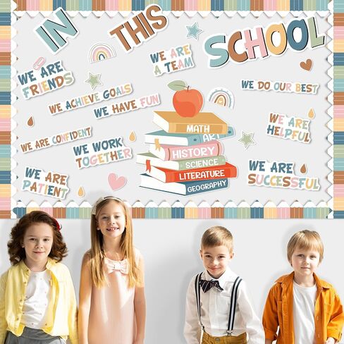 Motivational Bulletin Board Decoration Set Classroom Affirmation Station Bulletin Board in This School Classroom Cutouts for Elementary School Bulletin Board Home Wall Door Supplies in Saudi Arabia