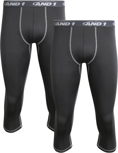 AND1 Men's Compression Leggings - 2 Pack Performance Compression Pants for Men Moisture Wicking Active Workout Tights (S-XL) in Saudi Arabia