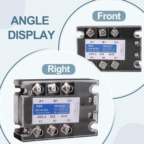 3 Phase Solid State Relay, JGX-48 25A, DC to AC, Input 4-32VDC to Output 480VAC 25A (1) in Kuwait