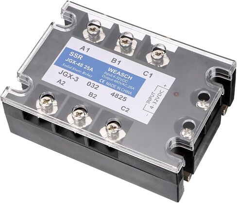 3 Phase Solid State Relay, JGX-48 25A, DC to AC, Input 4-32VDC to Output 480VAC 25A (1) in Kuwait