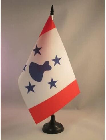AZ FLAG French Polynesia Table Flag 4'' x 6'' - French Polynesian Desk Flag 15 x 10 cm - Black Plastic Stick and Base in Saudi Arabia
