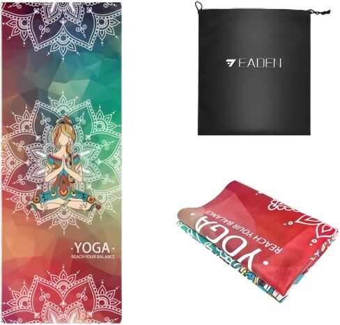 𝐓𝐫𝐚𝐯𝐞𝐥 𝐘𝐨𝐠𝐚 𝐌𝐚𝐭 - Foldable & Lightweight , Eco-Friendly Yoga Mat with Carrying Bag | Non-Slip & Absorbent Suede Mat, Ideal for Yoga, Pilates, Hot Yoga, Workout - 72"L x 26"W x 1.5mm Thick in Saudi Arabia