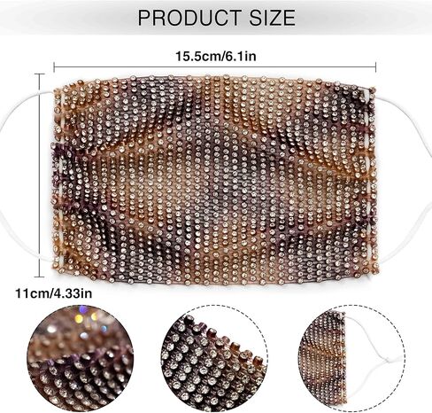 قناع وجه شبكي من حجر الراين اللامع من Auriviz للنساء، قناع وجه لامع، قناع وجه لامع لحفلات عيد الميلاد in Kuwait