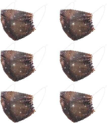 قناع وجه شبكي من حجر الراين اللامع من Auriviz للنساء، قناع وجه لامع، قناع وجه لامع لحفلات عيد الميلاد in Kuwait