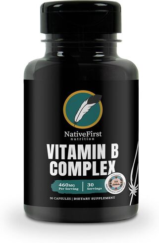 Vitamin B Complex Capsules (30 Servings, 460 mg Per Serving) - Gluten Free, Non-GMO in Saudi Arabia