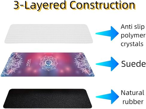 IEADEN 𝐓𝐫𝐚𝐯𝐞𝐥 𝐘𝐨𝐠𝐚 𝐌𝐚𝐭 - Foldable & Lightweight , Eco-Friendly Yoga Mat with Carrying Bag | Non-Slip & Absorbent Suede Mat, Ideal for Yoga, Pilates, Hot Yoga, Workout - 72"L x 26"W x 1.5mm Thick in Saudi Arabia