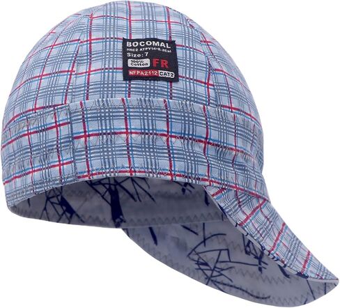 BOCOMAL Welding Cap Flame Resistant CAT2 Midweight Printed 6 Pannel Welder Caps-2 Pack in Saudi Arabia