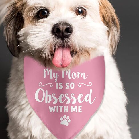 I Love My Mom Dog Bandanas Funny Cute Dog Bandana Gender Reveal Photo Prop Pet Scarf Decorations Accessories for Pet Dog Lovers Dog Mom Gift in Kuwait