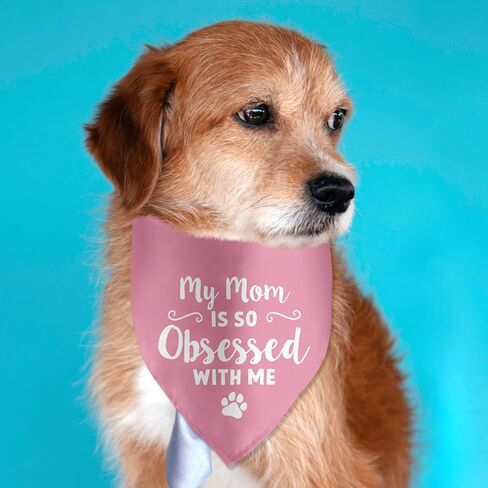I Love My Mom Dog Bandanas Funny Cute Dog Bandana Gender Reveal Photo Prop Pet Scarf Decorations Accessories for Pet Dog Lovers Dog Mom Gift in Kuwait
