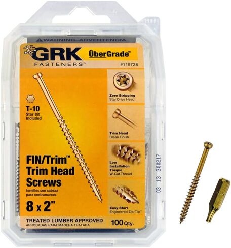 GRK 119728#8 × 2 بوصة مسامير رأس FIN/TRIM™ FINISHING TRIM 100 عدد in Kuwait