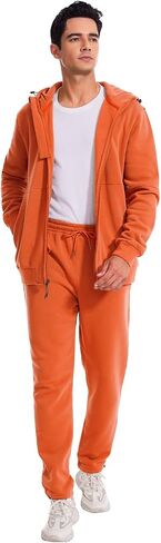 Men's 2 Pieces Tracksuits Hooded Athletic Jogging suits Sets Casual Outfits Fleece Sweatsuit in Saudi Arabia