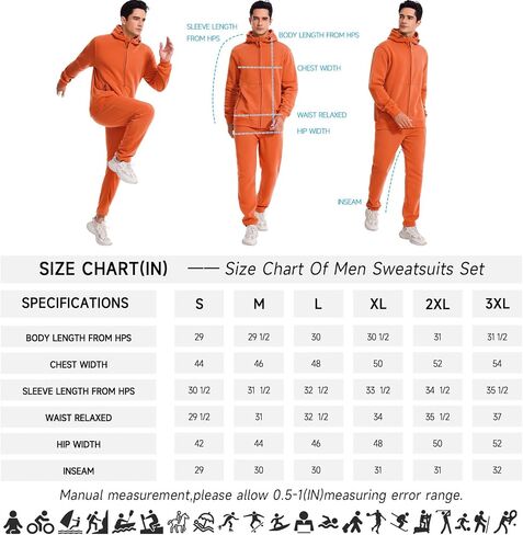 Men's 2 Pieces Tracksuits Hooded Athletic Jogging suits Sets Casual Outfits Fleece Sweatsuit in Saudi Arabia