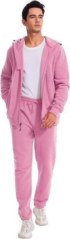 Men's 2 Pieces Tracksuits Hooded Athletic Jogging suits Sets Casual Outfits Fleece Sweatsuit in Saudi Arabia