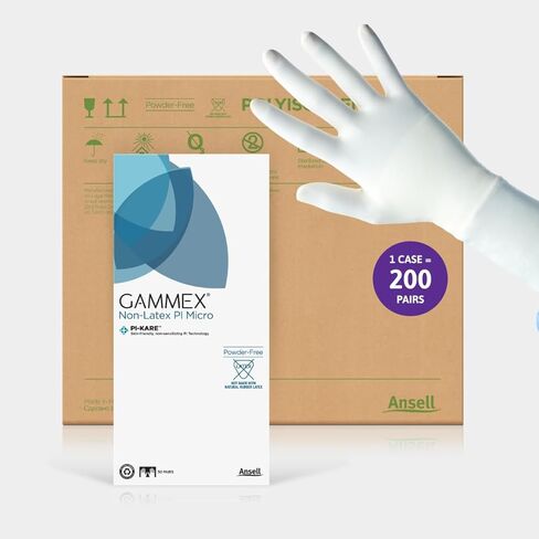 Ansell GAMMEX Non-Latex PI Micro Surgical Gloves, White, Size 7 in Saudi Arabia