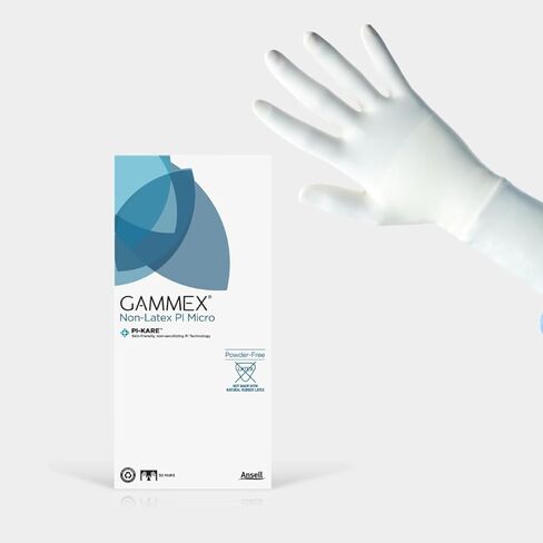 Ansell GAMMEX Non-Latex PI Micro Surgical Gloves, White, Size 7 in Saudi Arabia