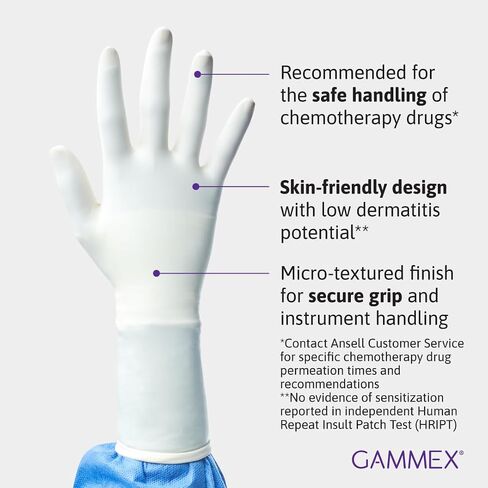 Ansell GAMMEX Non-Latex PI Micro Surgical Gloves, White, Size 7 in Saudi Arabia
