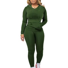 Mrskoala Two Piece Outfits For Women Workout Sets Long Sleeve Sweatsuit Tracksuits