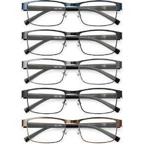 5PCS Reading Glasses Men - Blue Light Blocking Computer Metal Thin Frame Readers For Mens/Women（2.00）