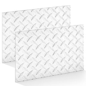 Tandefio 2 Pcs 12 Inches l x 8 Inches W x 0.63 Inch Thick Aluminum Diamond Plate Flat Sheet Aluminum Diamond Tread Sheet Metal Diamond Plate for Flooring Stairs Trailers