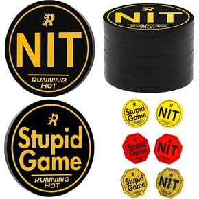 مجموعة أزرار RUNNING HOT Nit للعبة Texas Hold'em وOmaha Poker (عبوة من 10 قطع) - رقائق احترافية للعبة الوقوف - عزز لعبك