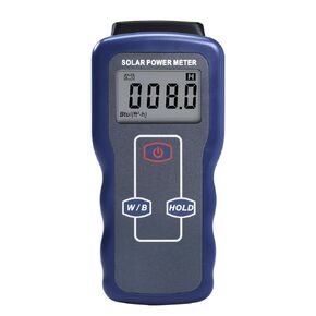 Solar Power Meter Digital Solar Energy Meter Sun Light Radiation Measuring Instrument for Digital Sunlight Radiation Tester for Solar Energy Research, Meteorology, Agriculture and Optical, W/m2 Meter