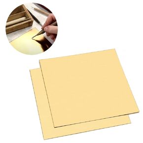 ELECTRAPICK 2 Pcs Brass Sheet, 24 Gauge(0.5 mm) Thickness, 5.9" x 5.9", for Jewelry, Crafts, Models, Electrical, Repairs