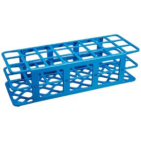 Globe Scientific 456804 Polypropylene Microcentrifuge Tube Rack, 30mm Tube, Blue, 24-Place