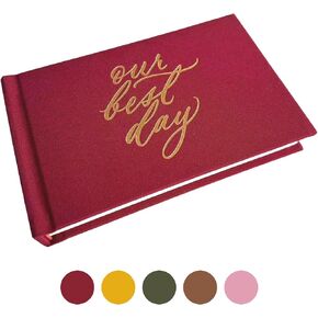 Photo Album for Wedding, Anniversary, Baby, Family, Graduation, Birthday, Party - 52 Pockets Cloth Hard Cover with Writing Space Compatible with Fujifilm Instax Mini, Polaroid & 3 inch Photo (Pink)