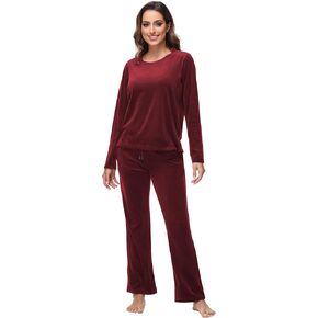 ROYAL MATRIX Womens Velour Sweatsuit, 2 Pieces Velour Tracksuit Lounge set Velvet Sweatshirt and Pant Set Pajama Jogging Suit